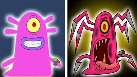 Zig And Sharko Blobi Characters As Horror Version Speedcoloring Art