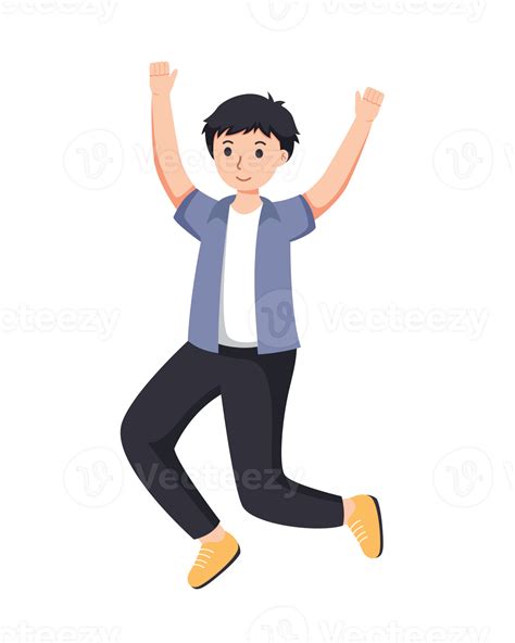 Character Man Happy Dance Movements Isolated 21491815 Png