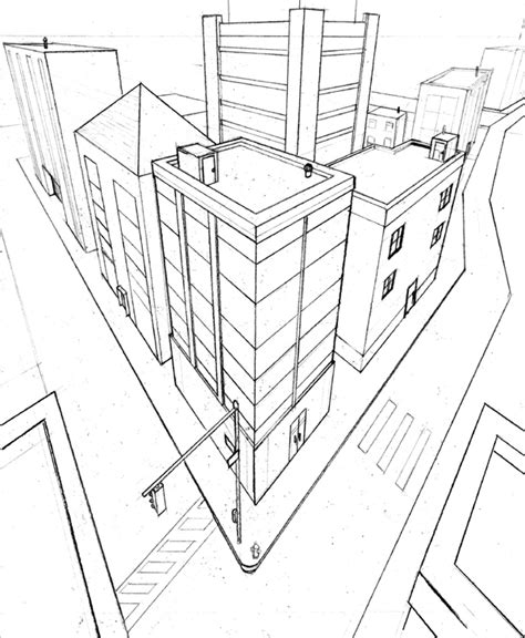 3 Point Perspective Exercise 2 By Willmangin On Deviantart Perspective