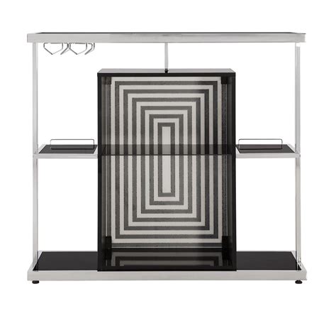 130076 Metal Contemporary Glossy Black Bar Unit By Coaster