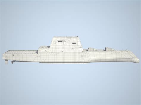 Both the hull shape and. USS Zumwalt DDG-1000 3D Model