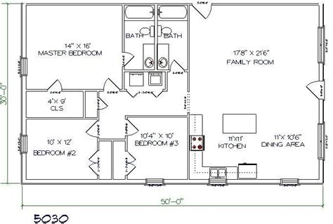 30x50 Barndominium Floor Plans With Pictures Cost Per Sq Ft 2023