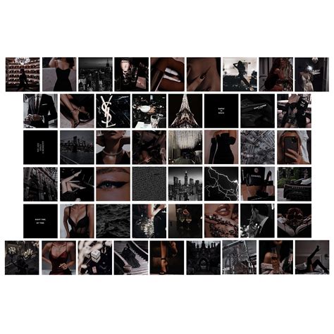 Buy Boujee Dark Wall Collage Kit Poster Aesthetic Pictures Photo Collection Collage Dorm Decor