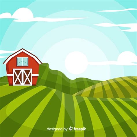 Farm Landscape Free Vector