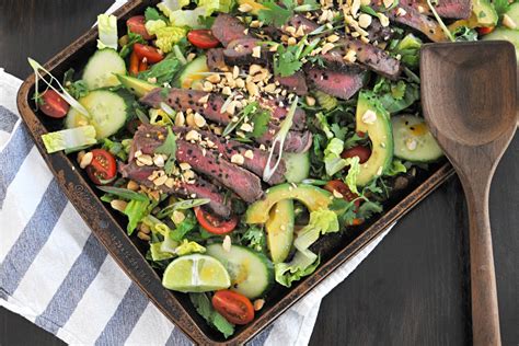 Use leftover slices of leftover holiday roast to top light and crisp salad with sesame dressing. Pin on Noms