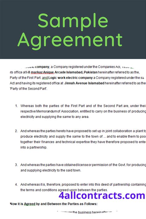 Agreement Between Two Parties For Business Words Money Financial