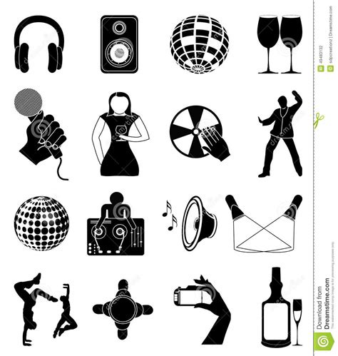 Night Club Icons Set Stock Vector Illustration Of Design 49483132