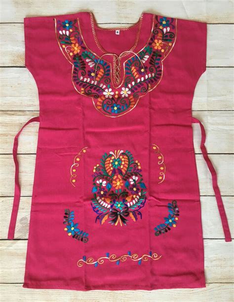 Handmade Girls Embroidered Mexican Dress Size 8 Fiesta Vestidito