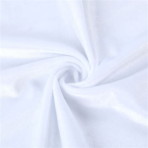 White Velvet Stretchy Velvet Fabric By The Yard Stretch Etsy
