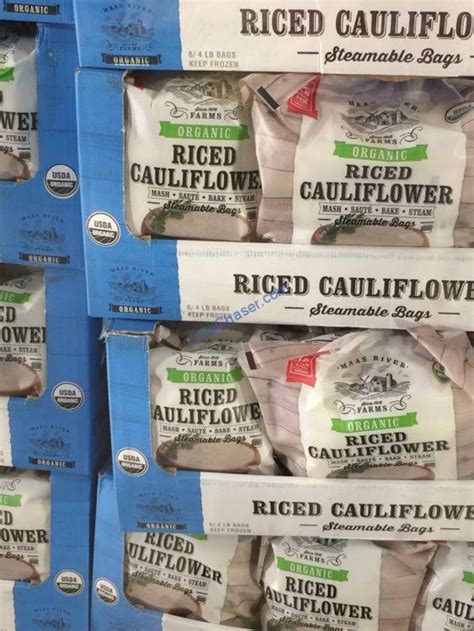 Fine, uniform shreds about the size of cooked rice make. MASS River Organic Cauliflower Rice 4/1 Pound Bags ...