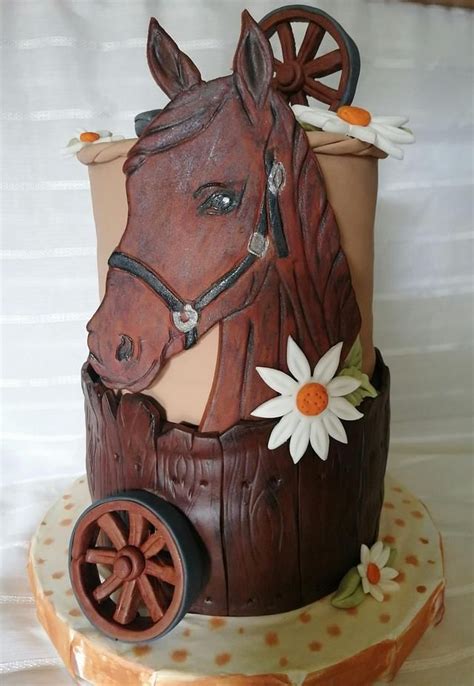 Hand Painted Horse In 2020 Horse Birthday Cake Horse Cake Happy