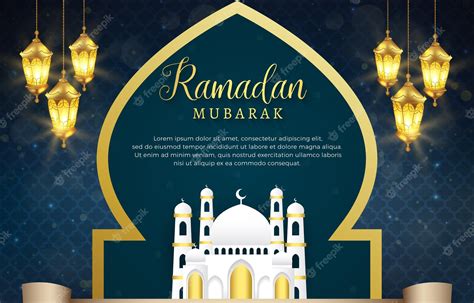 Premium Vector Elegant Ramadan Mubarak Banner With Beautiful Luxury