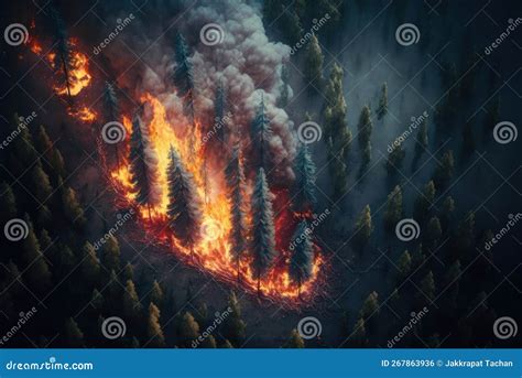 Wildfire Danger Disaster Of Forest Fire Flames Forest Fire At Night