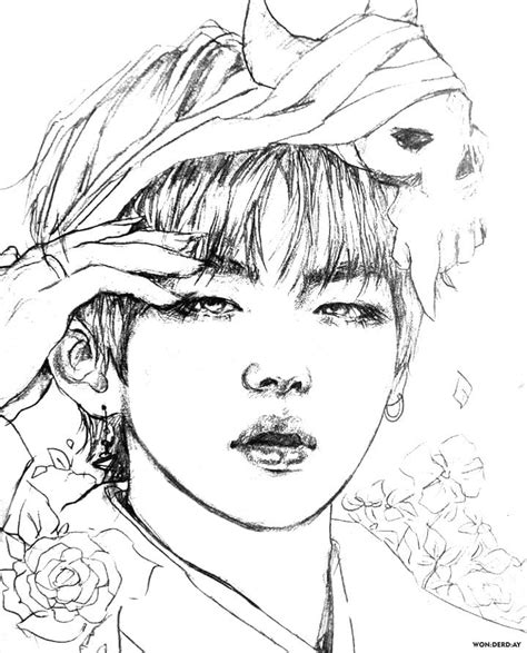 Bt Tata By Bts V Taehyung Adult Coloring Page In High My XXX Hot Girl