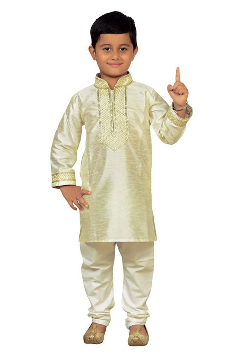 Indian Boys Sherwani Kurta With Pajama For Bollywood Theme Party Wear