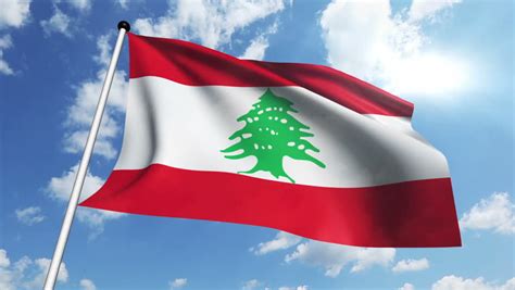 The lebanon flag has two red bands at the top and at the bottom and in the middle portion of the national flag. Lebanon Flag Waving Against Time-lapse Clouds Background Stock Footage Video 3031525 - Shutterstock