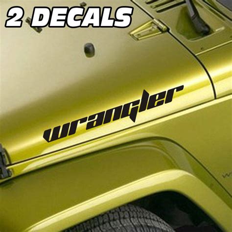 Jeep Wrangler Side Hood Decals 2 Piece Decal Set Etsy