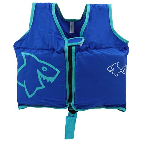 125 Adjustable Blue Swim Vest With Shark Design For Swimming Pools