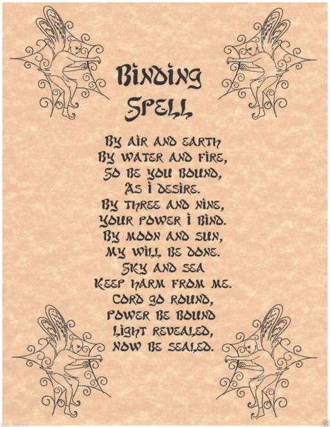 Printable Binding Spell Witches Of The Craft
