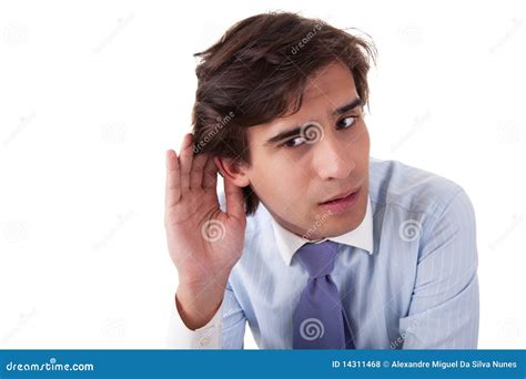 Young Businessman Listening Stock Photo Image Of Audio Head 14311468