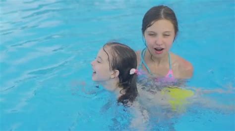 Cute Girl In Swimming Pool — Stock Video © Ryanking999 254951772