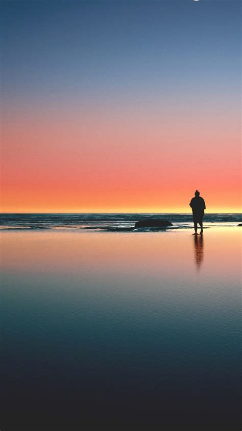 Loneliness Sea Beach Sunset Free 4k Ultra Hd Mobile Wallpaper