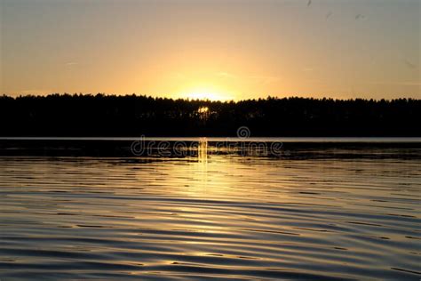 Golden Sunset Stock Image Image Of Dark Lake Screen 77851815