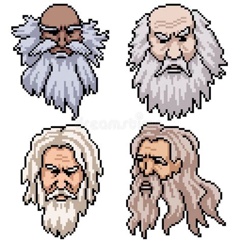 Pixel Cartoon Beard Man Stock Illustrations 246 Pixel Cartoon Beard