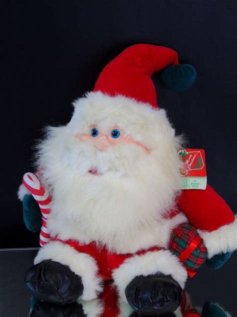 Santa Claus Plush Doll W T Box And Candy Cane 1995 Fiesta Etsy
