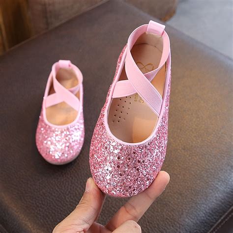 Hot Sale Girls Ballet Flats Baby Dance Party Girls Shoes Glitter