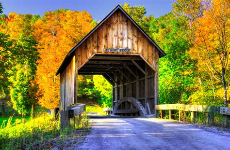 Vermont Covered Bridges Bowers Covered Bridge Over Mill