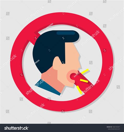 No Cough Public Area Sign Vector Stock Vector Royalty Free 1666165267