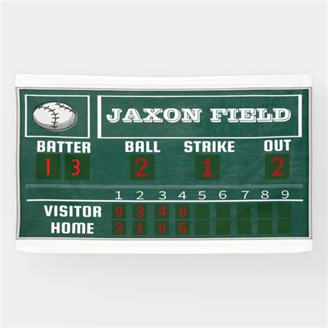 Baseball Birthdayscoreboardparty Banner Zazzle