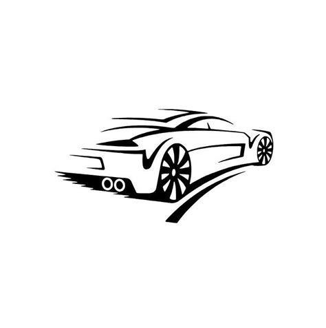 Sports Car Outline No SVG Vector Cutting File Clip Art Available For Instant Download Etsy