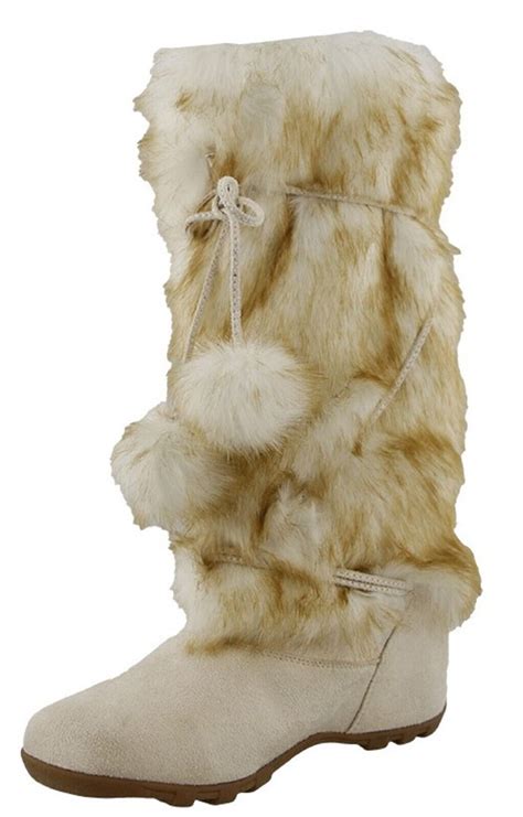 Ezgd Blossom Talia Hi Women Ladies Mukluk Faux Fur Mid Calf Warm Winter Snow Boots Ice Size 6