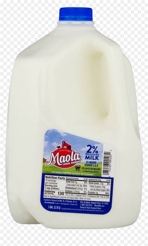 Maola 2 Reduced Fat Milk 1 Gallon Plastic Bottle Hd Png Download Vhv