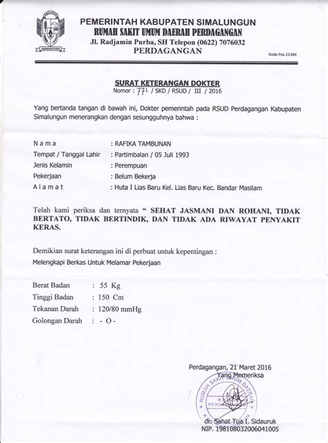 √ Cara Membuat Surat Keterangan Sehat Beserta Contoh And Syaratnya