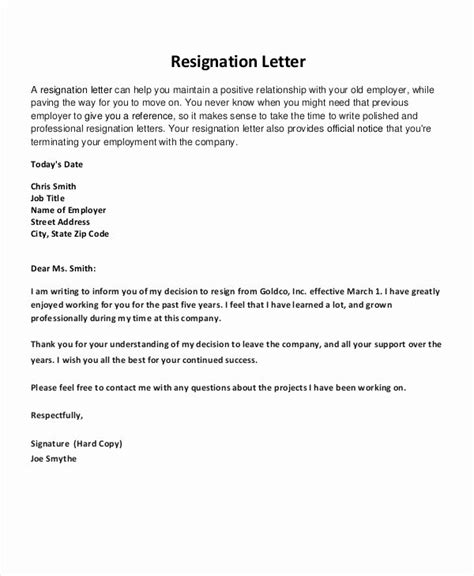 Free Resignation Letter Pdf Sample Resignation Letter