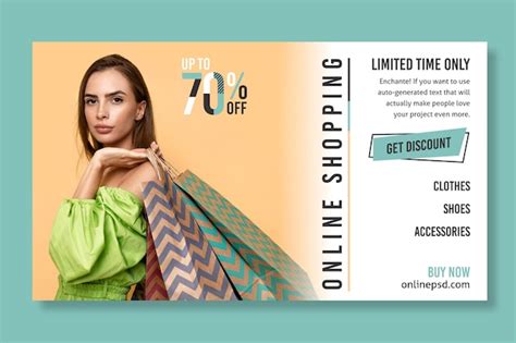 Free Vector Online Shopping Banner Template With Photo
