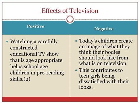 🌈 Positive And Negative Effects Of Television On Society Television S Positive Effects On