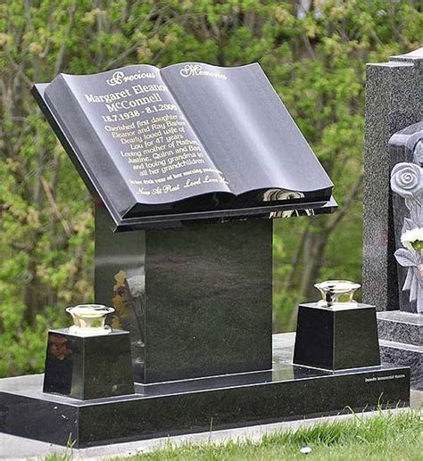 Cemetery Headstonetombstone That Resembles An Open Book On A Pedestal