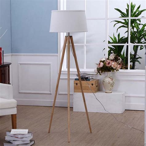 Natural Wood Tripod Floor Lamp White Wooden Tripod Floor Lamp Goodly