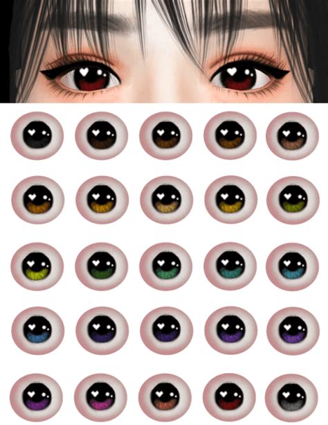Anime Inspired Contact Lenses For The Sims 4 Sims 4 Cc Eyes Sims 4 Mm