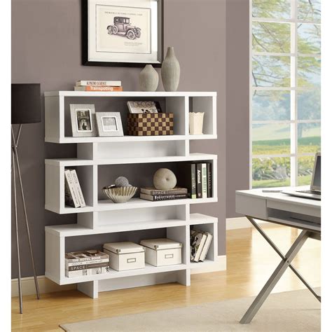 White 55 Inch High Modern Bookcase Free Shipping Today Overstock