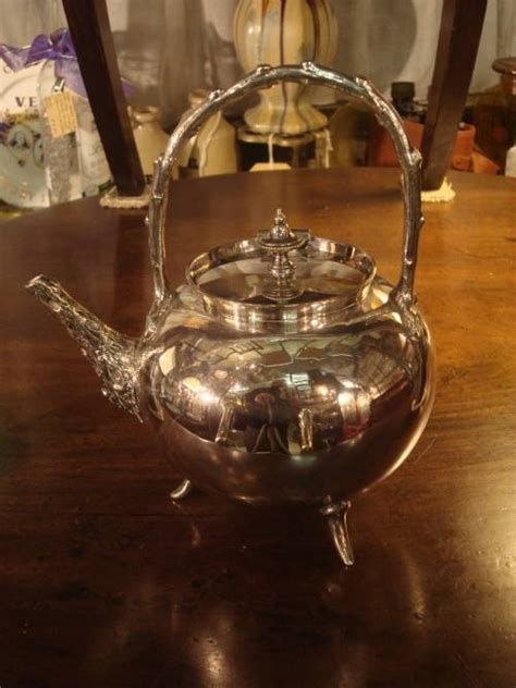 Victorian Silver Plate Unusual Aesthetic Spirit Kettle And Stand By