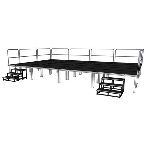 8m X 5m X 800mm Portable Stage System With Railings Stage Concepts