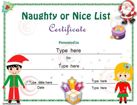 Certificates are one of the best way to appreciate someone for their downloading our printable certificate templates is free, download into. christmas education certificate templates for kids | Naughty or Nice Christmas certificate for k ...