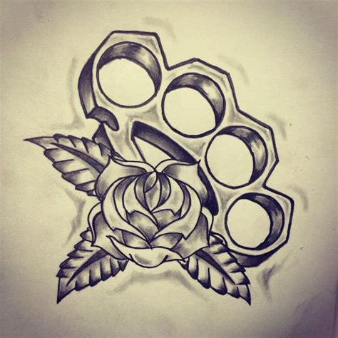 Brass Knuckles Old School Tattoo Sketch Dubuddhaorg Dibujos De Diseño De Tatuajes Dibujos