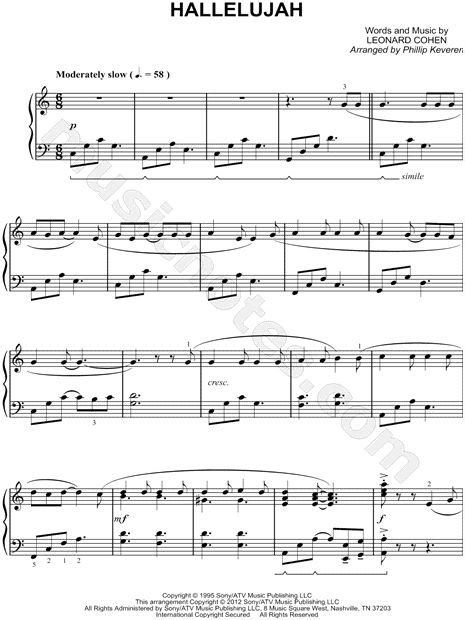 Print And Download Hallelujah Sheet Music By Leonard Cohen