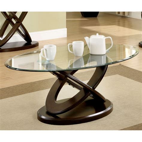 Gold Oval Glass Top Coffee Table Traditional Luxurious Oval Glass Top